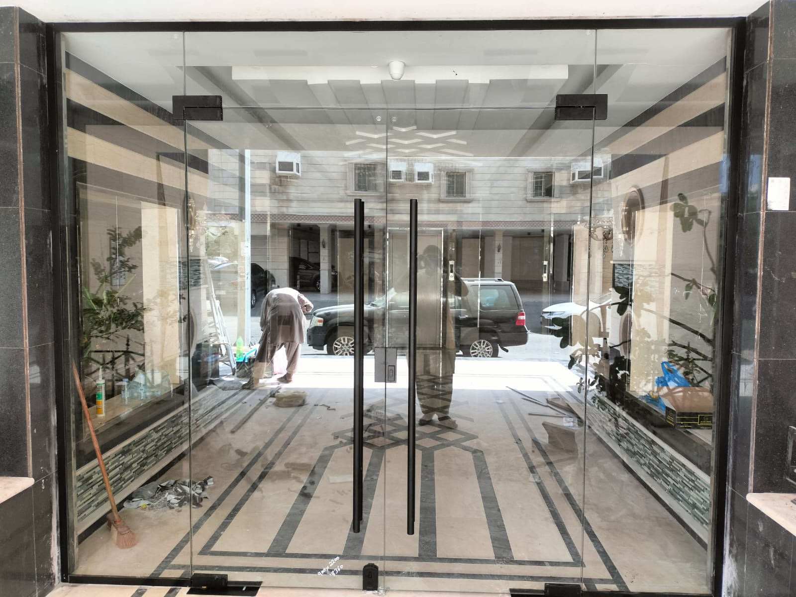 Stainless steel and glass stair railing